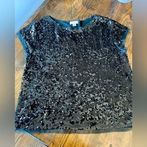Loft black sequin top - excellent condition!
